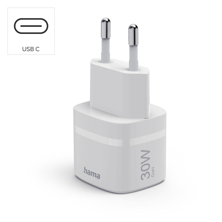 Зарядно устройство HAMA, 30W, GaN, USB-C, PD/Qualcomm, Zero Standby, бяло - HAMA-201964 - 3