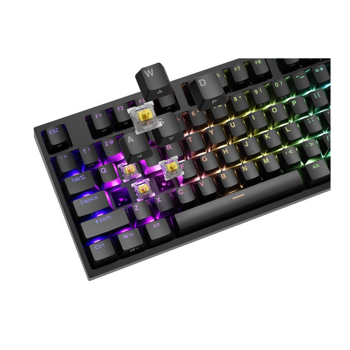 Механична геймърска клавиатура Genesis Thor 404, RGB подсветка, Gateron Yellow Pro, US Layout - NKG-2297 - 3