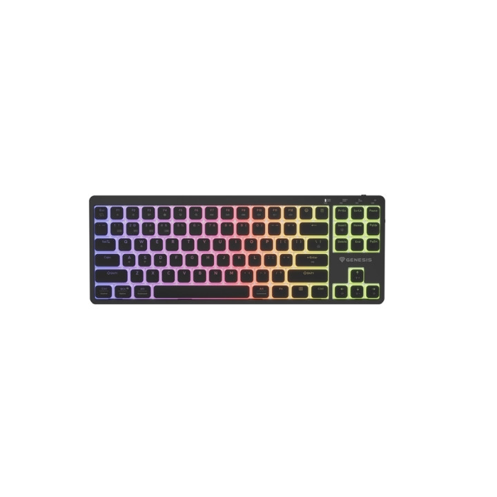 Bluetooth механична нископрофилна геймърска клавиатура Genesis Thor 430 TKL Wireless, RGB Outemu Pink Silent, US - NKG-2346 - 1