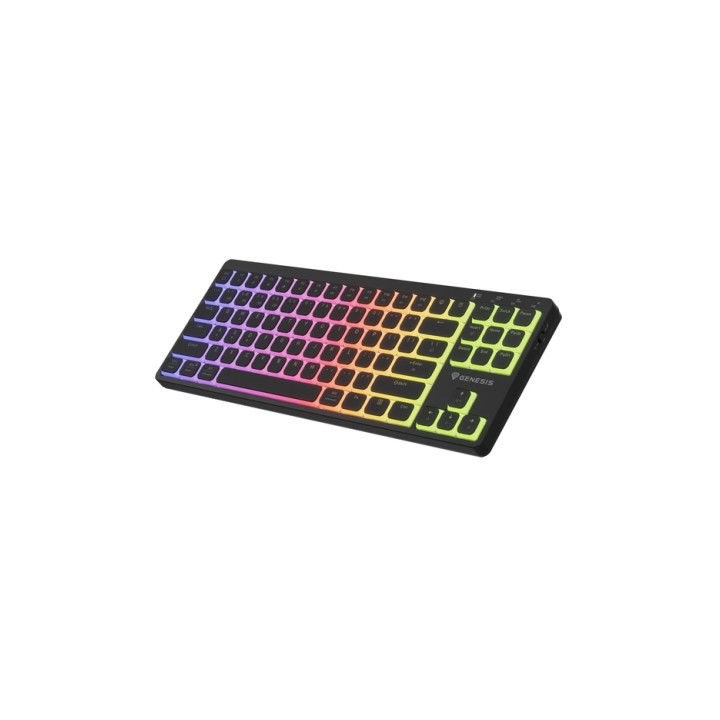 Bluetooth механична нископрофилна геймърска клавиатура Genesis Thor 430 TKL Wireless, RGB Outemu Pink Silent, US - NKG-2346 - 3