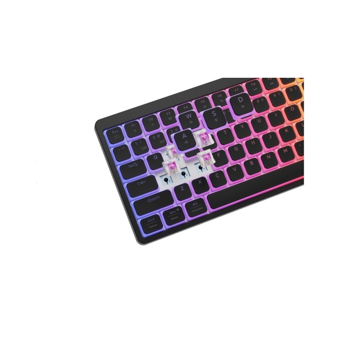 Bluetooth механична нископрофилна геймърска клавиатура Genesis Thor 430 TKL Wireless, RGB Outemu Pink Silent, US - NKG-2346 - 5