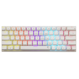 Механична геймърска клавиатура White Shark WAKIZASHI 2, 60%, Blue Switches, RGB подсветка, Бяла - WAKIZASHI-2-US-W-BLUE.SW - 1