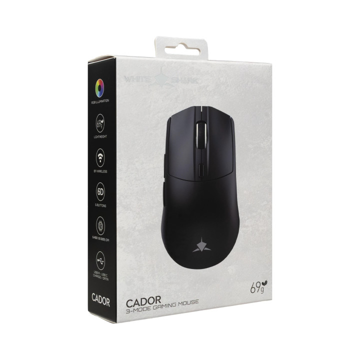 Безжична геймърска мишка White Shark CADOR, 10000 DPI, 1000Hz, Bluetooth - CADOR-B - 6