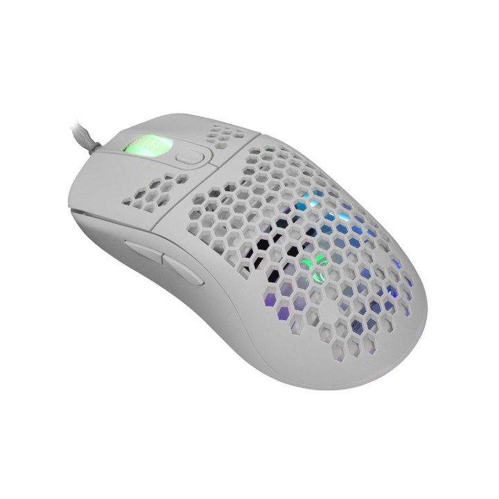 Безжична геймърска мишка White Shark Galahad, 7200dpi, RGB подсветка, бяла - GALAHAD-W - 2