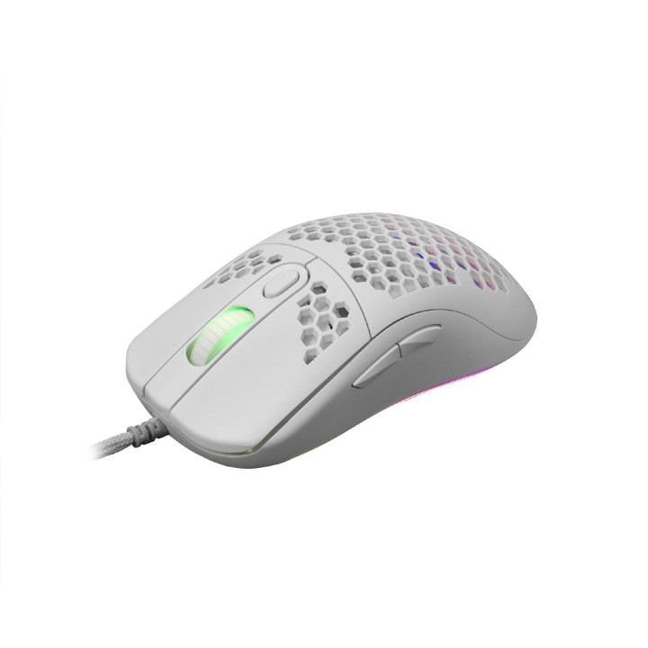 Безжична геймърска мишка White Shark Galahad, 7200dpi, RGB подсветка, бяла - GALAHAD-W - 3