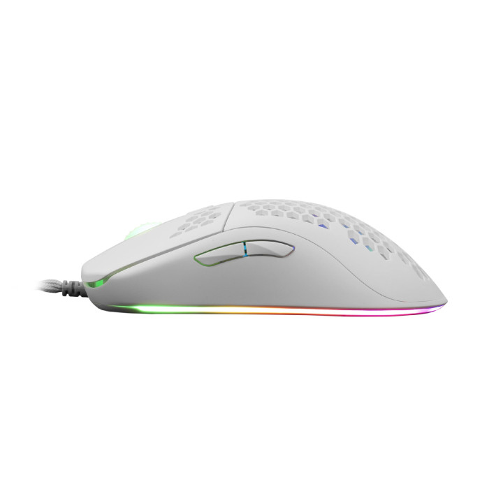 Безжична геймърска мишка White Shark Galahad, 7200dpi, RGB подсветка, бяла - GALAHAD-W - 4