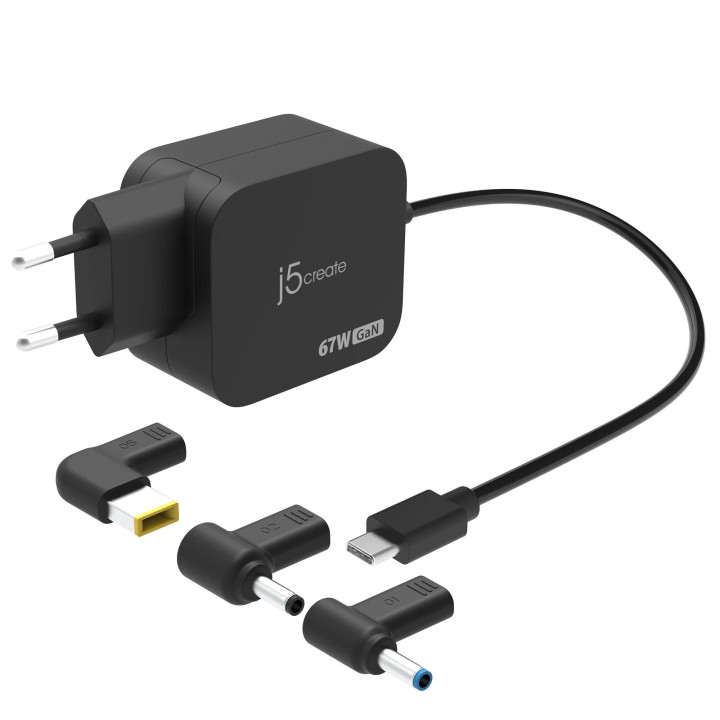 Зарядно j5create 67W GaN PD USB-C Mini Charger с 4.5mm DC конвертори - JUP1565DCE3A-EN - 2