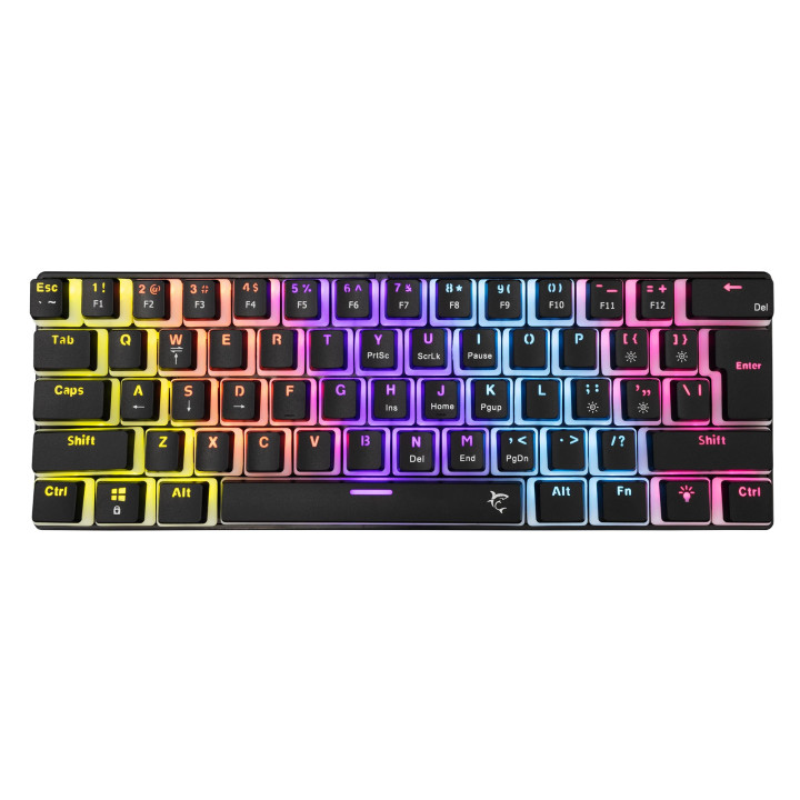 Механична геймърска клавиатура White Shark SHINOBI 2, 60%, Red Switches, RGB подсветка, USB - ASHIKO-2-B-US-RED.SW - 1