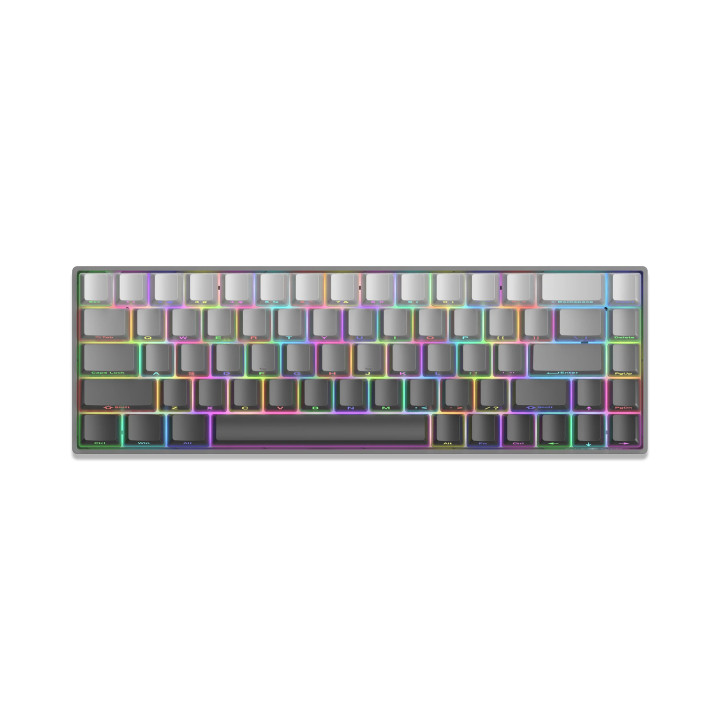Геймърска механична клавиатура White Shark Nunchaku, 60%, Red Switches, RGB подсветка, Hot-swap, 68 клавиша - NUNCHAKU-G-US-RED.