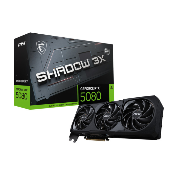 Видео карта MSI GeForce RTX 5080 SHADOW 3X OC, 16GB GDDR7 - 912-V531-444 - 1