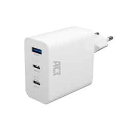 Зарядно ACT AC2170, 3 порта USB-C/USB-A, 65W, Power Delivery PPS, GaNFast, QuickCharge - 1