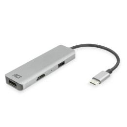 USB-C докинг станция ACT AC7013, 2x HDMI + 1x USB-A, 4K MST, 12 см - 1