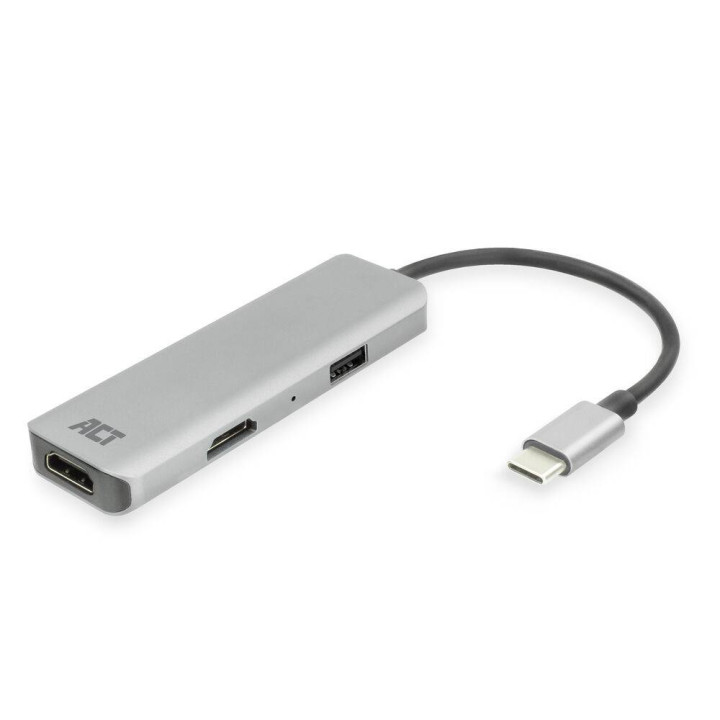 USB-C докинг станция ACT AC7013, 2x HDMI + 1x USB-A, 4K MST, 12 см - 1