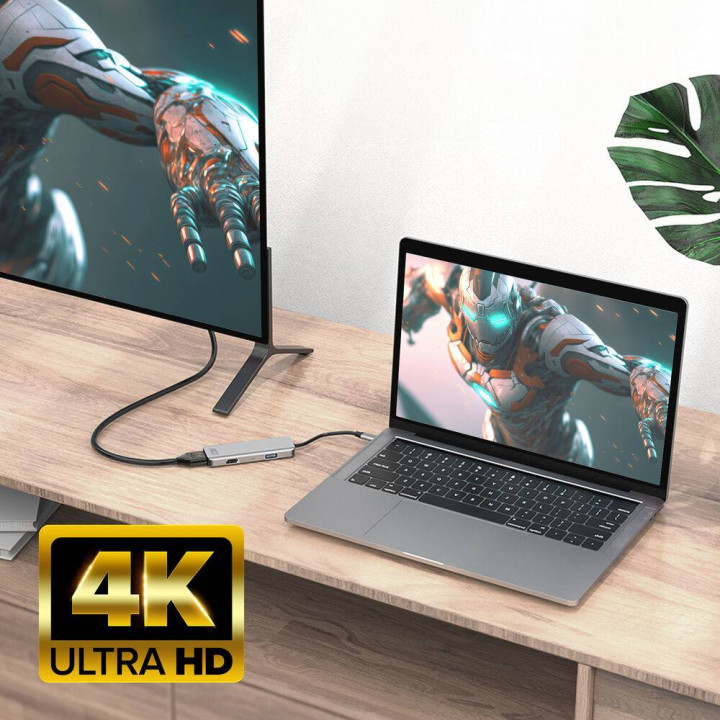 USB-C докинг станция ACT AC7013, 2x HDMI + 1x USB-A, 4K MST, 12 см - 7