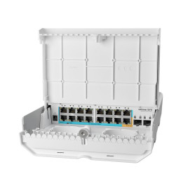 18-портов външен комутатор Mikrotik netPower 15FR CRS318-1Fi-15Fr-2S-OUT