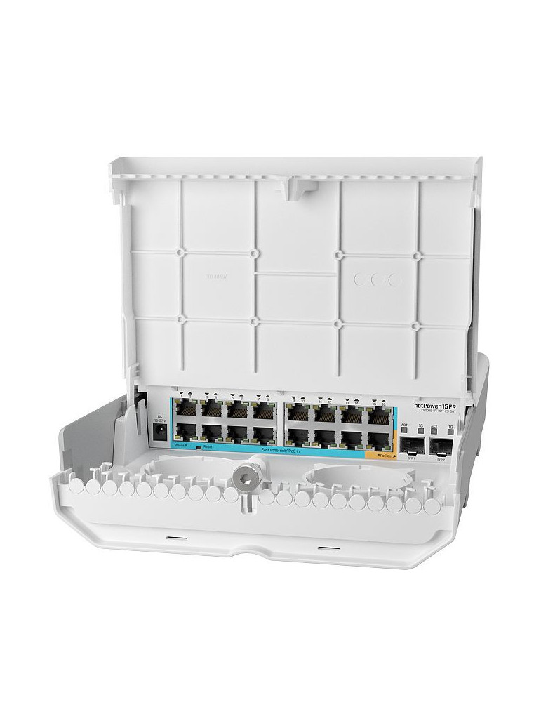 18-портов външен комутатор Mikrotik netPower 15FR CRS318-1Fi-15Fr-2S-OUT