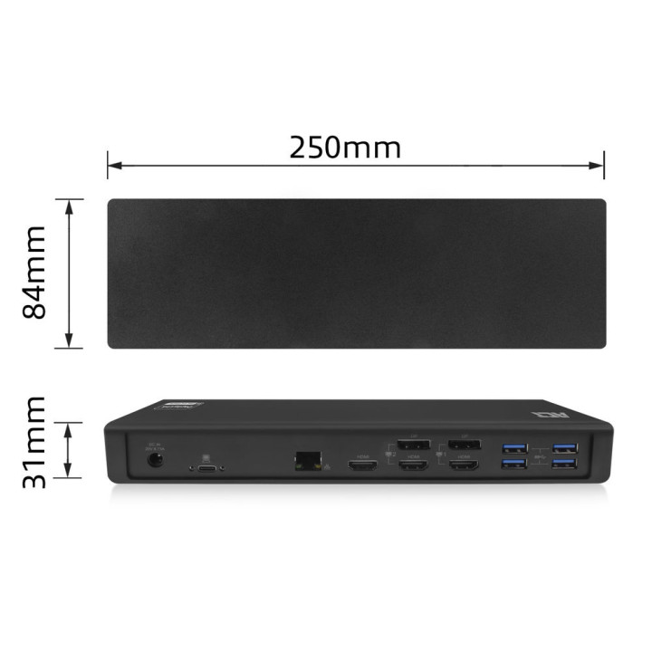 Докинг станция ACT AC7048, USB-C, 4K, 2-3 HDMI/DisplayPort монитора, DisplayLink - 7