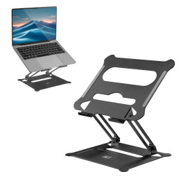 Стойка за лаптоп ACT AC8140, сгъваема, алуминиева, до 15.6", черна - 1