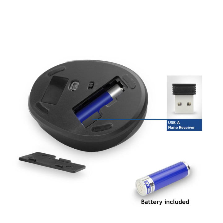 Безжична ергономична вертикална мишка ACT AC5101, 1600 DPI, USB-A наноприемник - 6