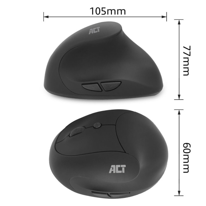 Безжична ергономична вертикална мишка ACT AC5101, 1600 DPI, USB-A наноприемник - 7