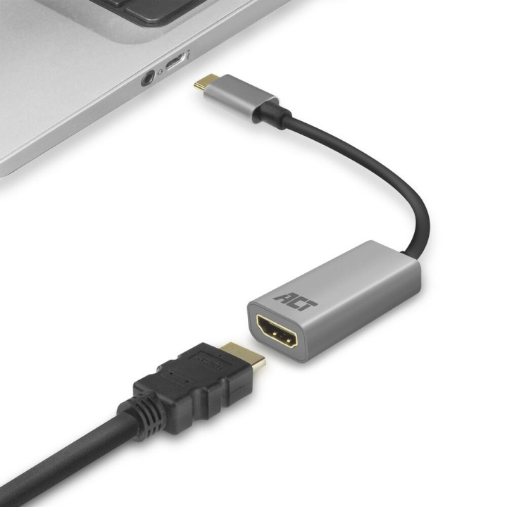 USB-C към HDMI адаптер ACT AC7010, 4K@60Hz, 0.15m, алуминиев - 5