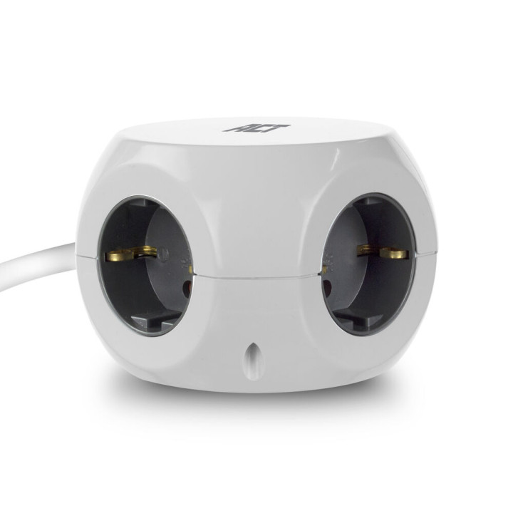 Разклонител ACT AC2420, куб 3 гнезда, USB-C/A портове, 30W Power Delivery, кабел 1.5м - 8