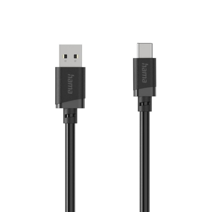 Кабел HAMA USB-A - USB-C, 2 м, черен - HAMA-201812 - 1
