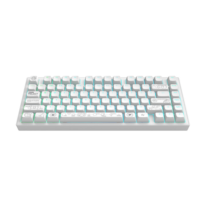 Безжична геймърска механична клавиатура Dark Project ALU81A Terra Nova R2, White RGB, G3MS Moonstone суичове - DPKB_NOVA_81_ANSI