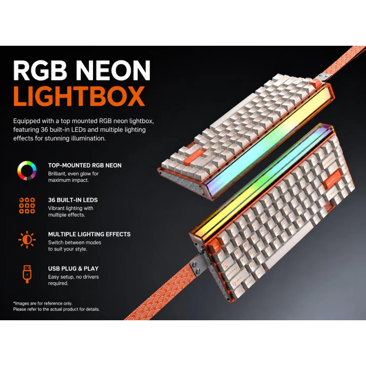 Безжична геймърска механична клавиатура Aula HERO 75 HE, 75%, Magnetic Linear Switches, RGB, 8000Hz, Bluetooth/USB - HERO75-HE-S