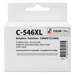 Мастилена касета UPRINT CL-546XL, съвместима с Canon IP2850/MG2450/MG2550/TS335x, цветна, 360 копия - CL-546XL-G - 1