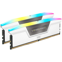 RAM памет Corsair VENGEANCE RGB, 32GB(2x16GB) DDR5 6400MHz CL32 White - CMH32GX5M2B6400Z32W - 1