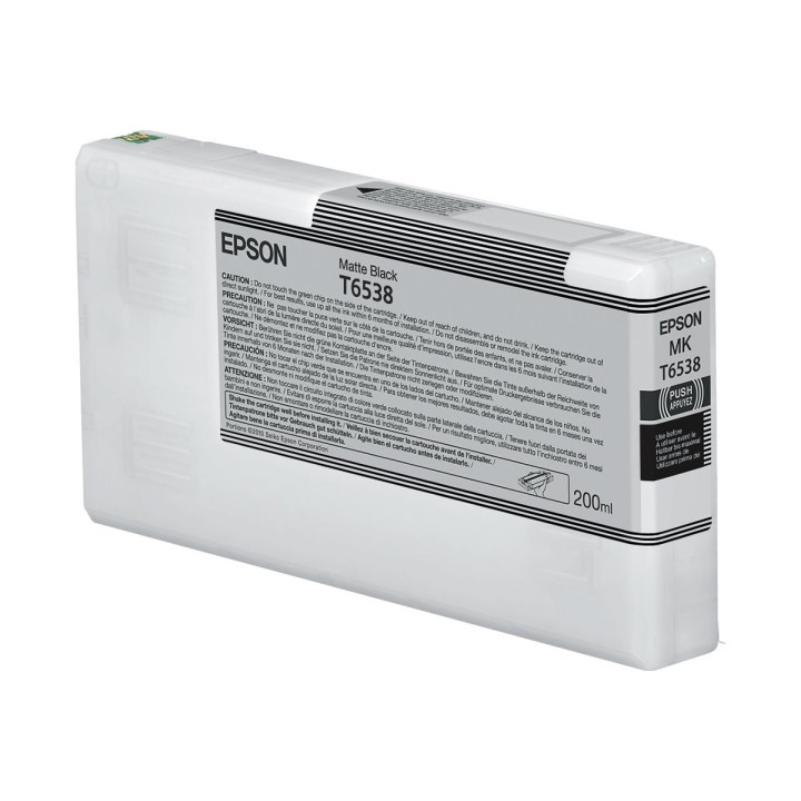 Мастилена касета Epson T6538, Matte Black, 200ml, UltraChrome HDR - C13T65380N - 1