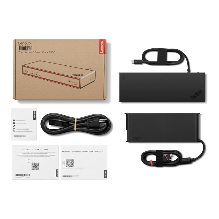 Докинг станция Lenovo ThinkPad Smart Dock 7500, 2x Thunderbolt 5, HDMI, 2x DisplayPort, 2.5GbE LAN, 3x USB-A, 2x USB-C, 265W - 4
