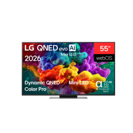 Телевизор LG 55" (139.70 cm) 4K QNED MiniLED, 3840x2160, 120Hz Native (VRR 144Hz), Smart webOS 25 ThinQ, Alpha 7 AI Processor, H