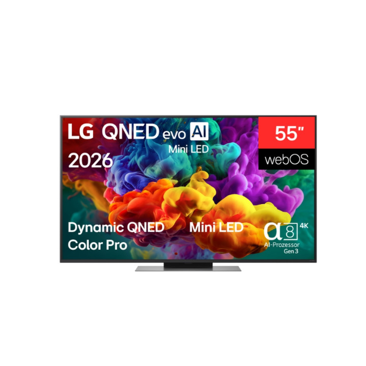 Телевизор LG 55" (139.70 cm) 4K QNED MiniLED, 3840x2160, 120Hz Native (VRR 144Hz), Smart webOS 25 ThinQ, Alpha 7 AI Processor, H