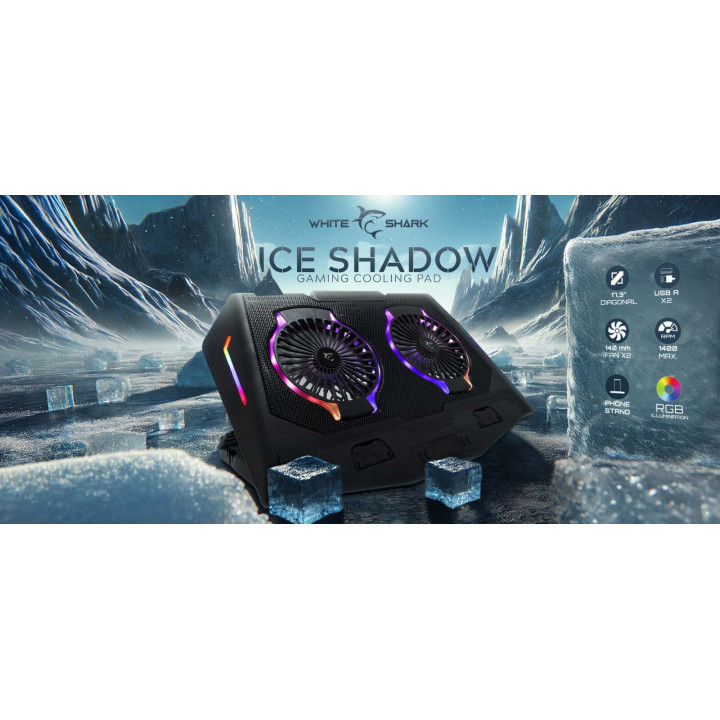 Охлаждаща подложка за лаптоп White Shark ICE SHADOW, до 17.3" - SBX00285 - 2