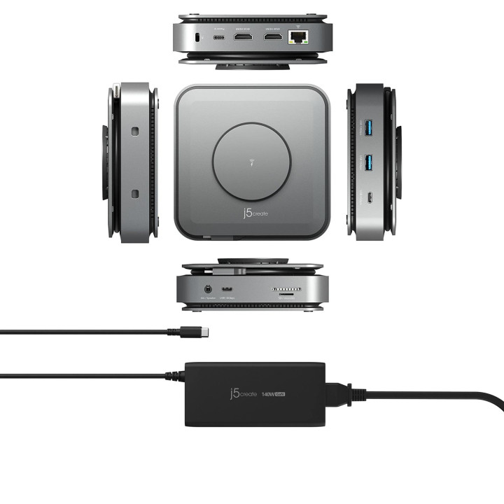 Докинг станция J5create JCD3199P, USB-C, 2x HDMI 4K, 140W GaN PD3.1, SD Card Reader - JCD3199P - 3
