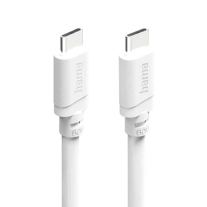 Кабел HAMA USB-C към USB-C, 2m, 60W, 480Mbps, бял - HAMA-201809 - 8