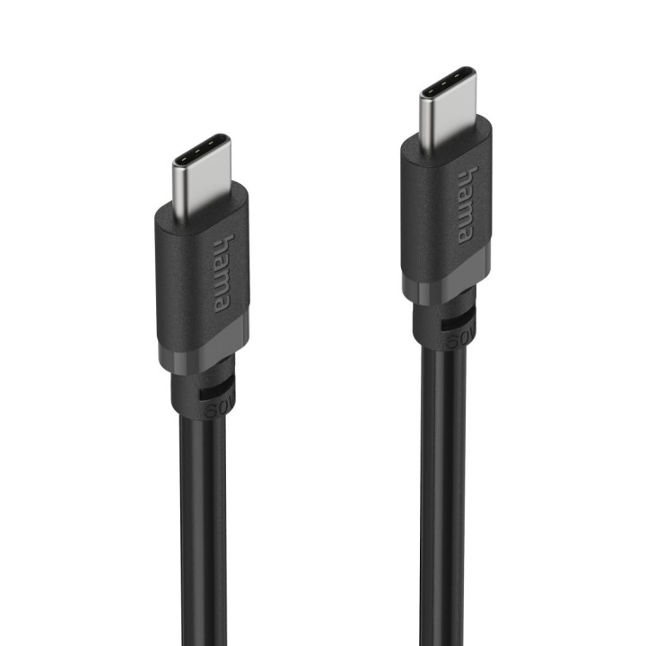 Кабел HAMA USB-C - USB-C, 60W, 0.5м, черен - HAMA-201819 - 4