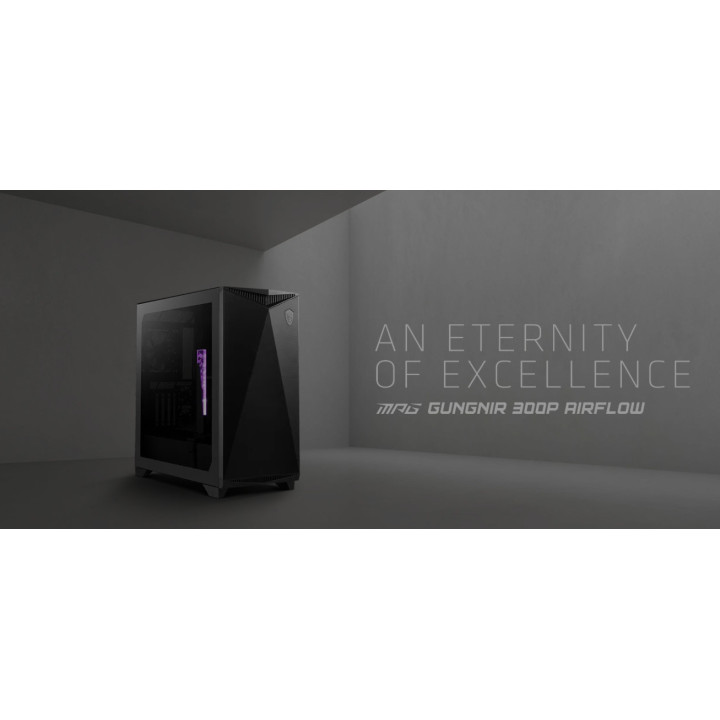 Кутия за компютър MSI MPG GUNGNIR 300P AIRFLOW, Mid-Tower, E-ATX, черна - 306-7G21P21-W57 - 2