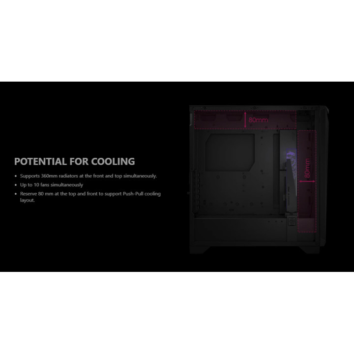 Кутия за компютър MSI MPG GUNGNIR 300P AIRFLOW, Mid-Tower, E-ATX, черна - 306-7G21P21-W57 - 3