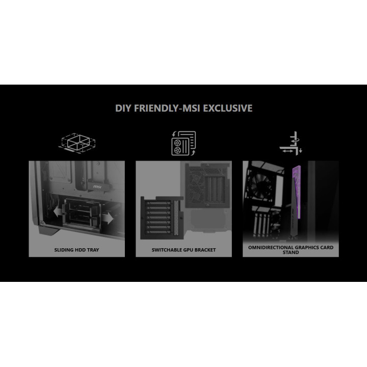 Кутия за компютър MSI MPG GUNGNIR 300P AIRFLOW, Mid-Tower, E-ATX, черна - 306-7G21P21-W57 - 6