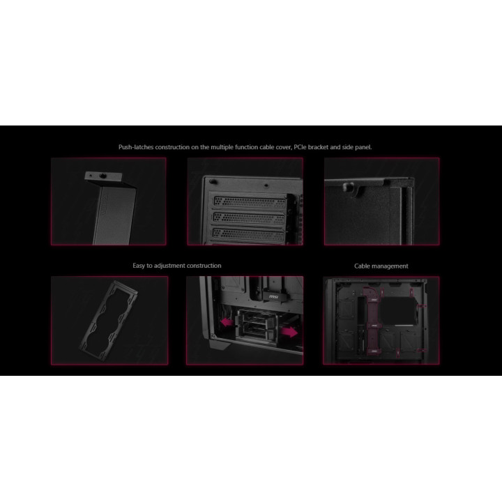 Кутия за компютър MSI MPG GUNGNIR 300P AIRFLOW, Mid-Tower, E-ATX, черна - 306-7G21P21-W57 - 7