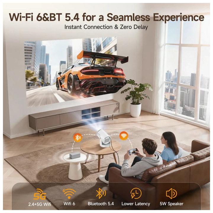 Проектор MagCubic HY320 Pro, 1080p Native, 4K Support, Android 14, 400 ANSI Lumens, Wi-Fi, Bluetooth 5.4 - MAGCUBIC-HY320PRO - 8