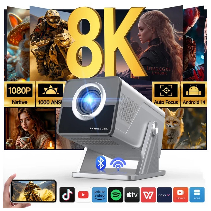 Проектор MagCubic X7, 1080p, Android 14, 2GB RAM, 16GB ROM, 800 ANSI Lumens - MAGCUBIC-X7 - 2