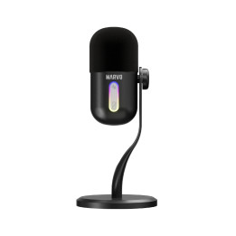 Микрофон Marvo Blast 50, USB/3.5mm, RGB подсветка, шумопотискане - MIC-08-BK - 1