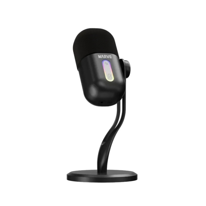 Микрофон Marvo Blast 50, USB/3.5mm, RGB подсветка, шумопотискане - MIC-08-BK - 11