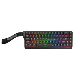 Безжична механична геймърска клавиатура Marvo Saber KG965W, 65%, Banana Crystal Linear, RGB подсветка, Bluetooth 5.3 - KG965W-BK