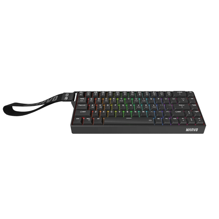 Безжична механична геймърска клавиатура Marvo Saber KG965W, 65%, Banana Crystal Linear, RGB подсветка, Bluetooth 5.3 - KG965W-BK