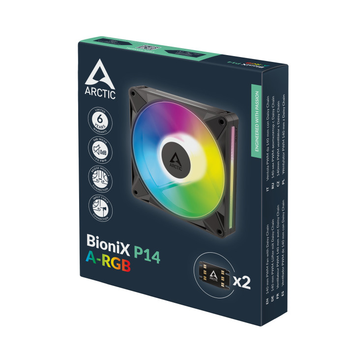 Вентилатор ARCTIC BioniX P14 A-RGB, 140mm PWM 450-2500 RPM - ACFAN00339A - 7